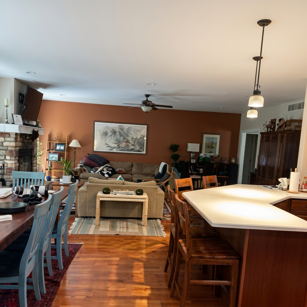 Bright kitchen island after recurring service