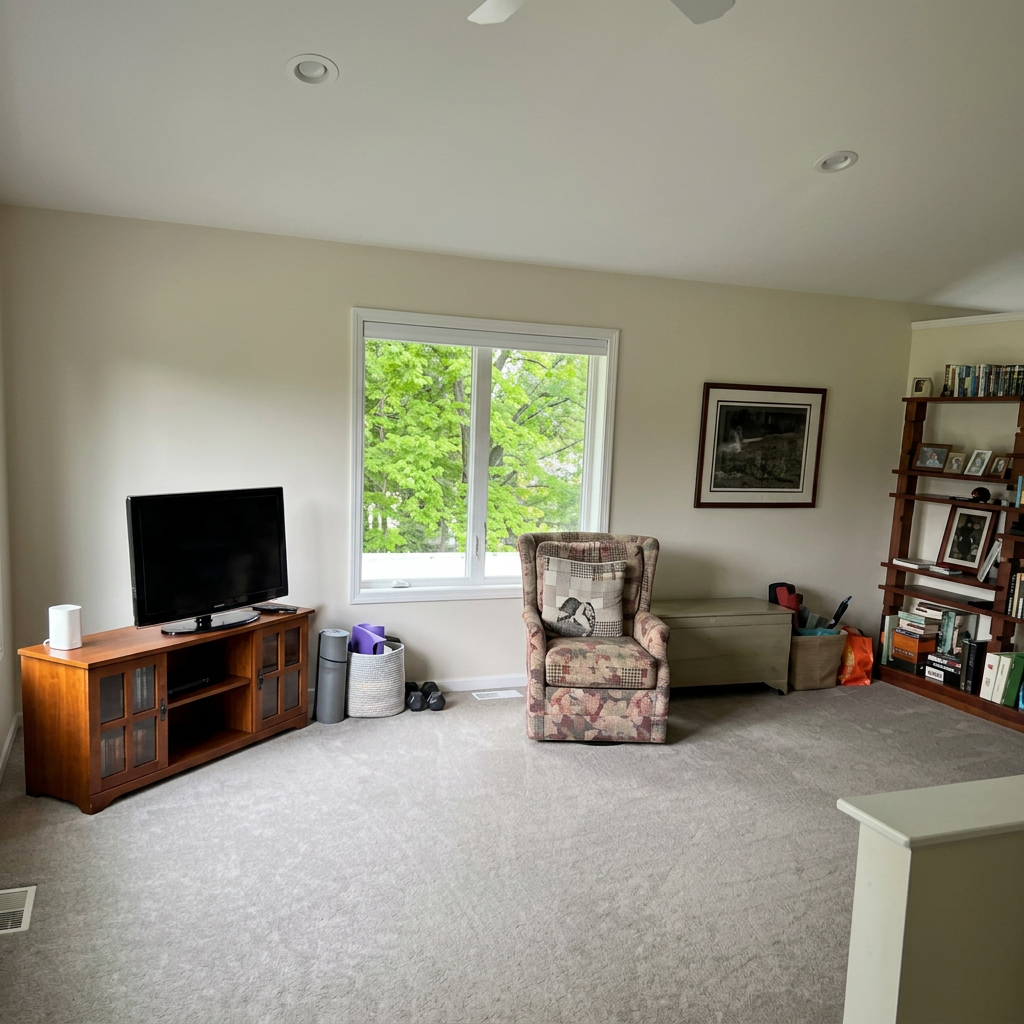Freshly cleaned family room in West Michigan