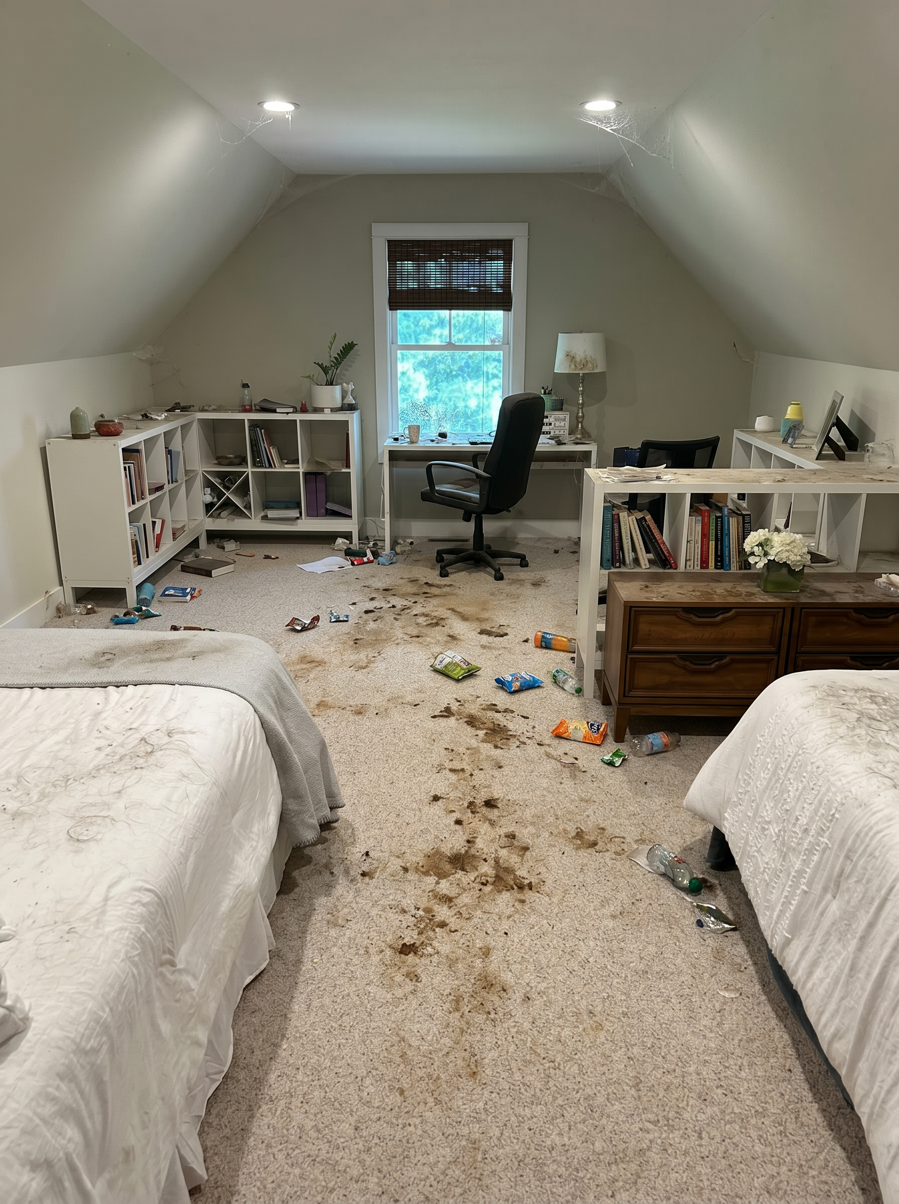 Before: Attic bedroom — deep clean and full reset