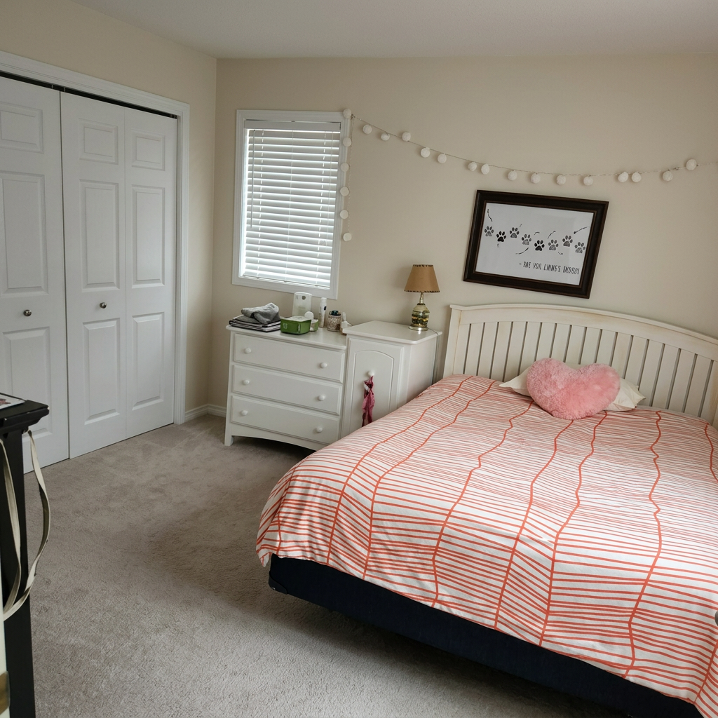 Move-out clean showing empty, spotless room
